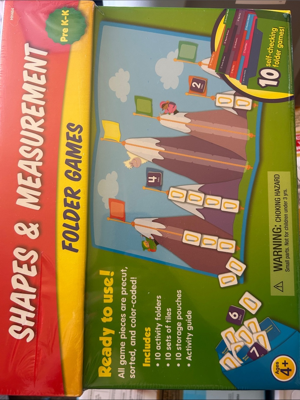 Shapes & Measurement Folder Games for Kids - Green/Red